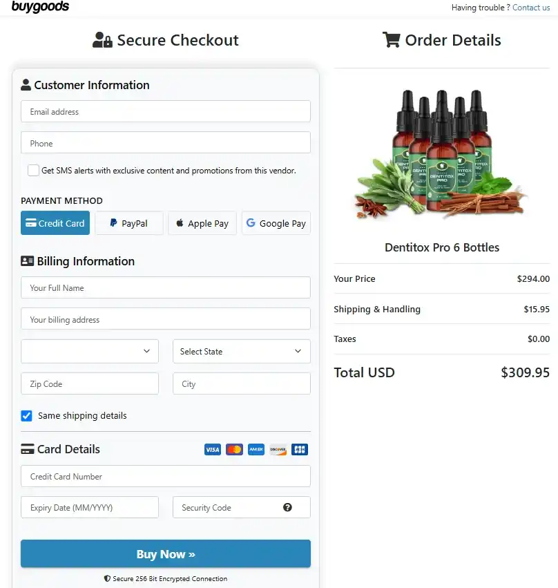 Dentitox Pro Order Page